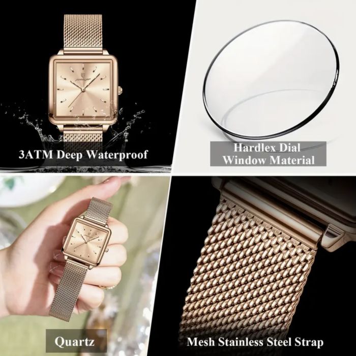 Жіночий годинник Poedagar Annet Beige, 2 ремінці - зображення 5