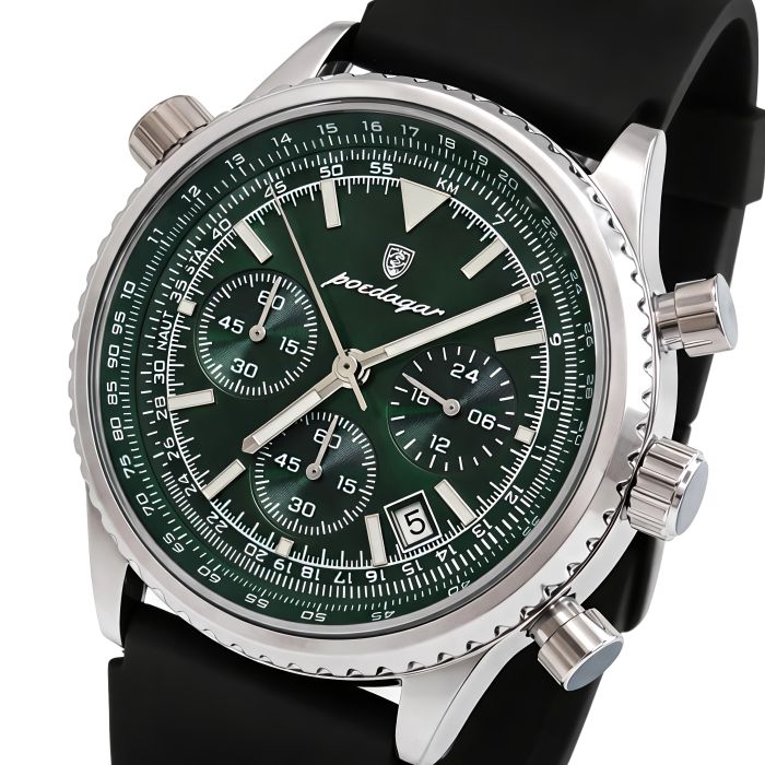 Чоловічий годинник Poedagar Avalon Rubber Black, 2 ремінці - зображення 1