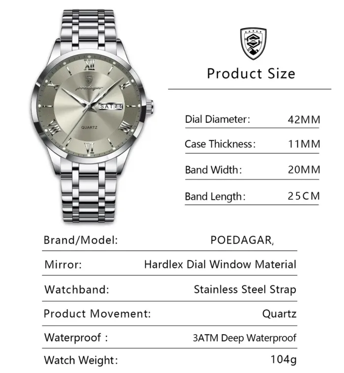 Чоловічий годинник Poedagar Berlin - зображення 8