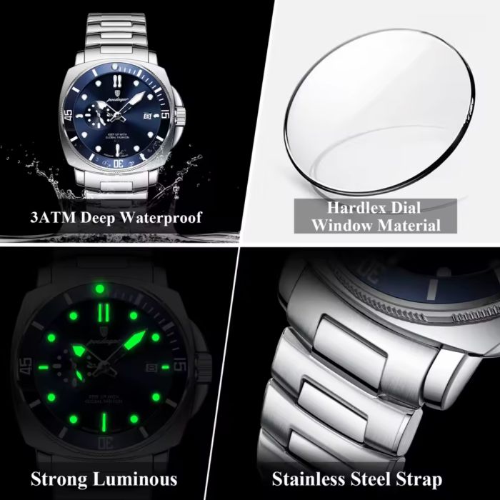 Чоловічий годинник Poedagar Lion R-Series, 2 ремінці - изображение 4