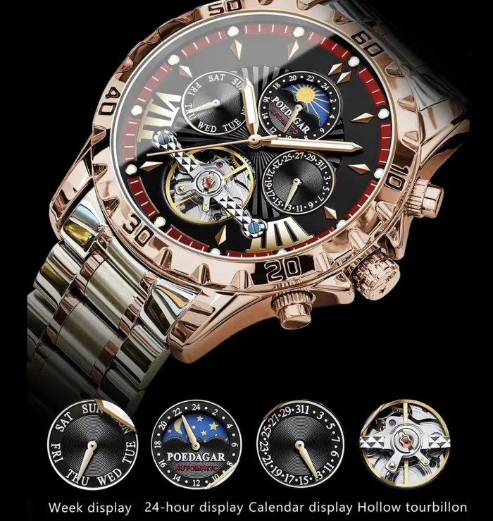 Чоловічий механічний годинник Poedagar Mechanical - зображення 4