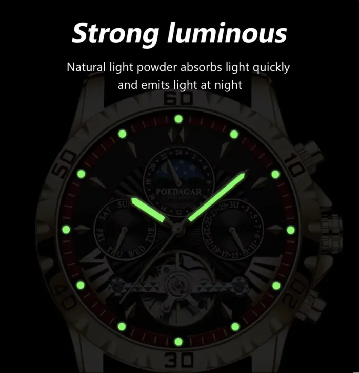 Чоловічий механічний годинник Poedagar Mechanical - зображення 6