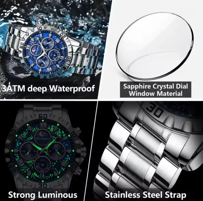 Чоловічий годинник Poedagar MoonLight - зображення 7