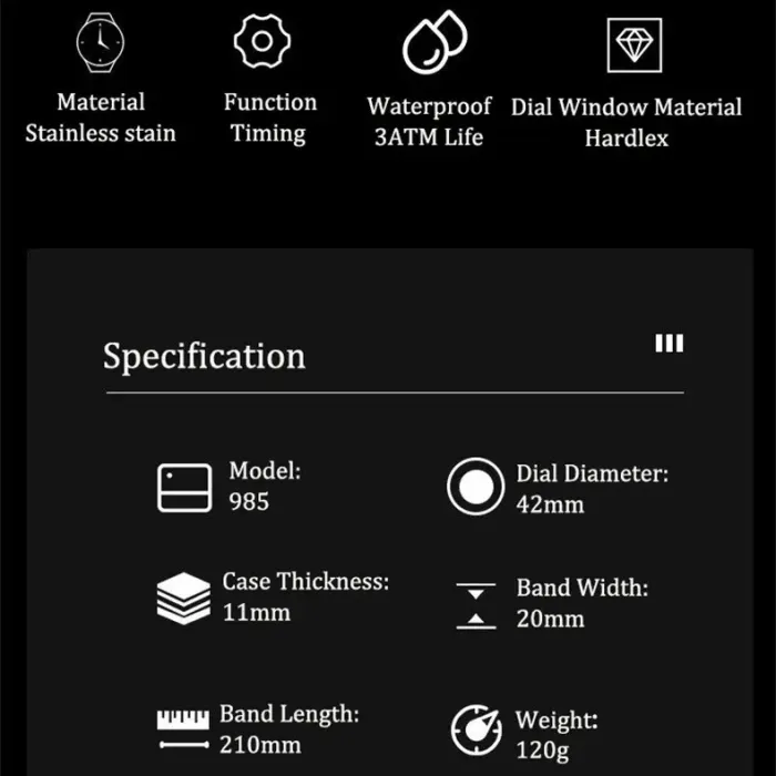 Чоловічий годинник Poedagar Omega Blue - зображення 5