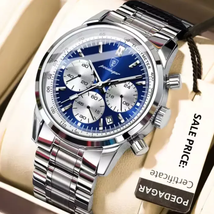 Чоловічий годинник Poedagar Petros Silver - зображення 1