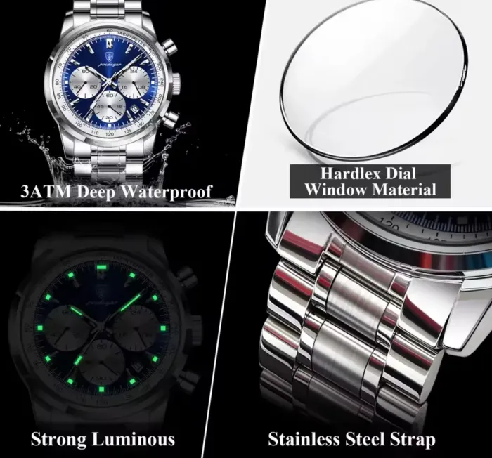 Чоловічий годинник Poedagar Petros Silver - зображення 7