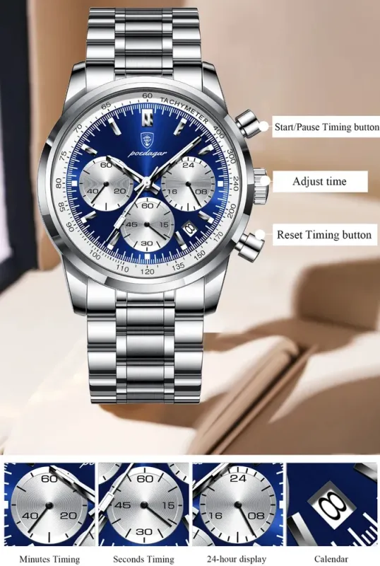 Чоловічий годинник Poedagar Petros Silver - зображення 8