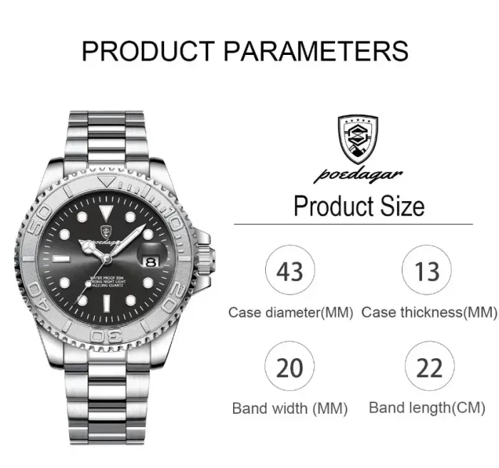 Чоловічий годинник Poedagar Pilot Nylon, 2 ремінці - зображення 6