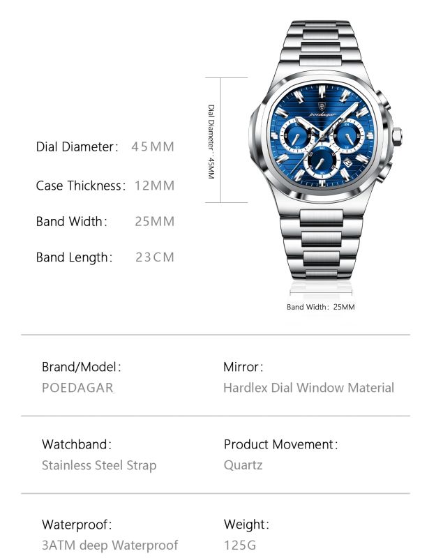 Чоловічий годинник Poedagar RiverWood - зображення 10