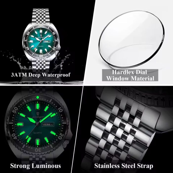 Чоловічий годинник Poedagar Stanford Rubber, 2 ремінці - зображення 4