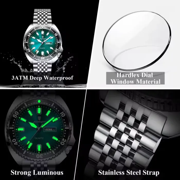 Чоловічий годинник Poedagar Stanford Rubber, 2 ремінці - зображення 4