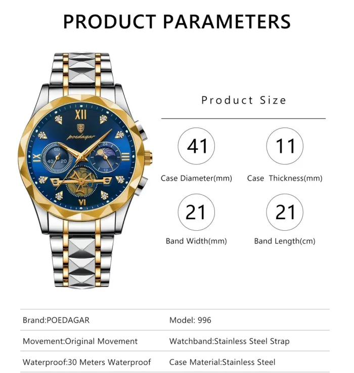 Чоловічий годинник Poedagar Turbo - зображення 9