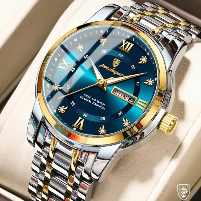 Чоловічий годинник Poedagar Unique Men Leather Deluxe, 2 ремінці - зображення 3