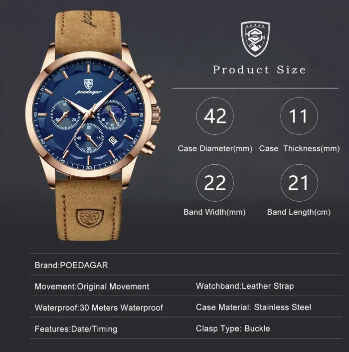 Чоловічий годинник Poedagar West - зображення 9