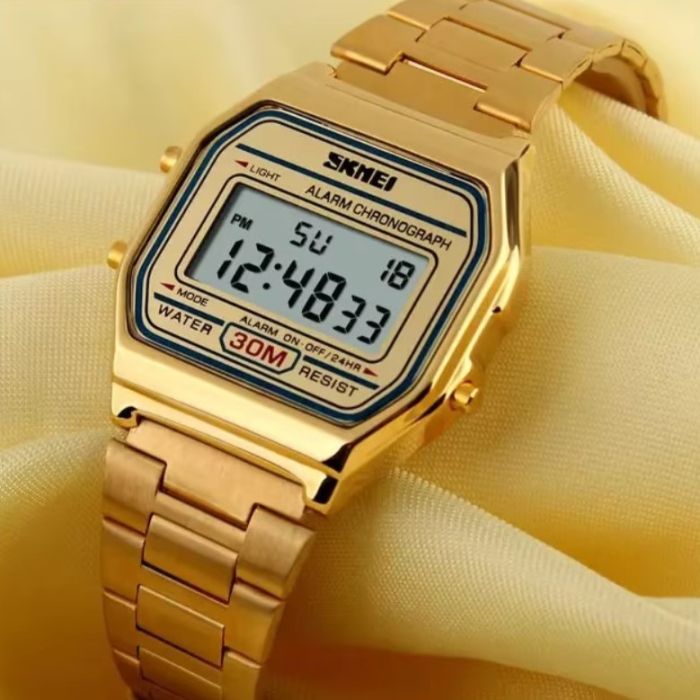 Чоловічий спортивний тактичний годинник Skmei Popular Gold - зображення 5