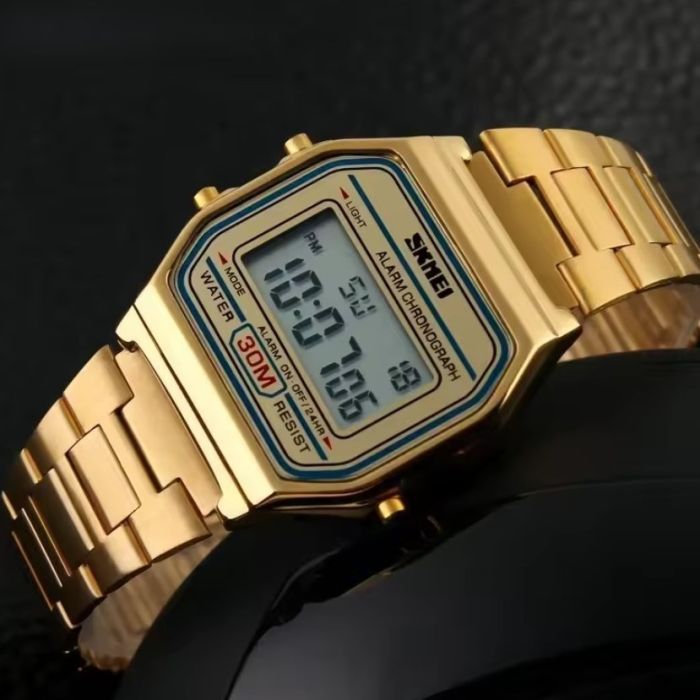 Чоловічий спортивний тактичний годинник Skmei Popular Gold - зображення 6