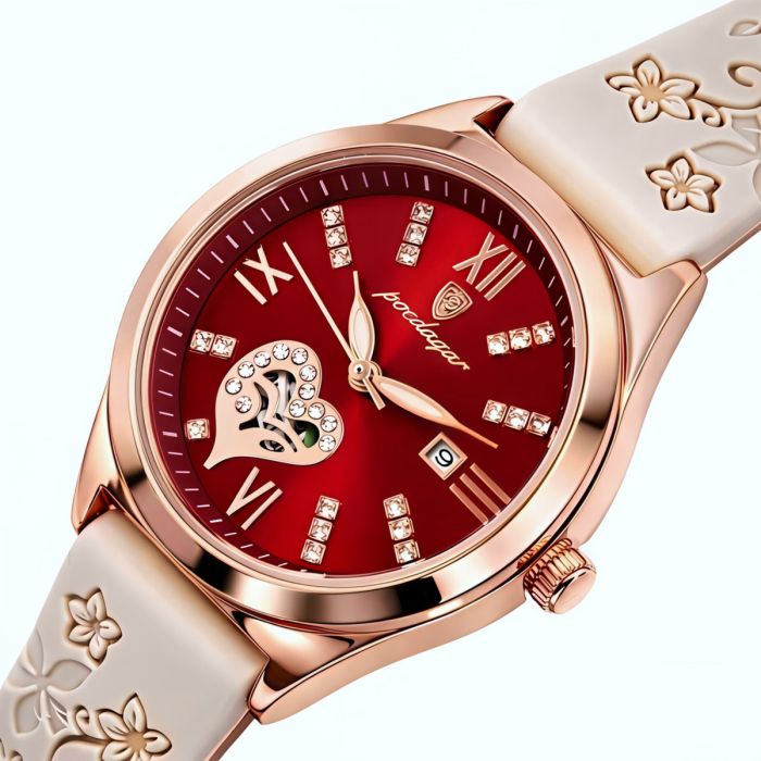 Жіночий годинник Poedagar Present Beige Flower, 2 ремінці - зображення 1