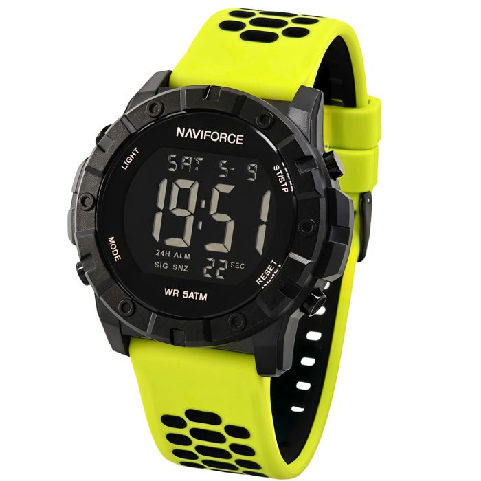 Чоловічий водостійкий спортивний тактичний годинник Naviforce Professional Brutal Green, 2 ремінці - изображение 2
