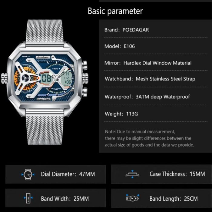 Чоловічий спортивний тактичний годинник Poedagar Reactor - зображення 6
