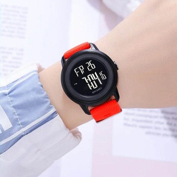 Чоловічий спортивний водостійкий тактичний годинник Skmei Red - изображение 5