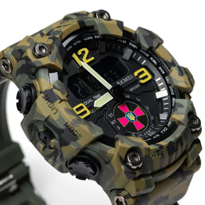 Чоловічий водостійкий спортивний тактичний годинник Skmei Brave ЗСУ - зображення 1