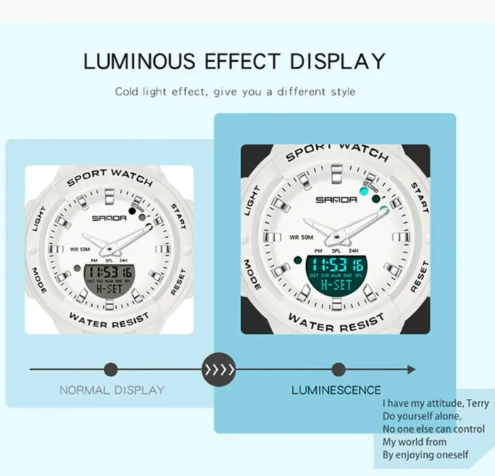 Чоловічий водостійкий спортивний тактичний годинник Sanda Easy - зображення 5