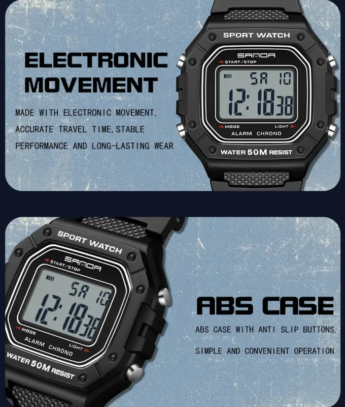 Чоловічий спортивний водостійкий тактичний годинник Sanda Liner - зображення 10