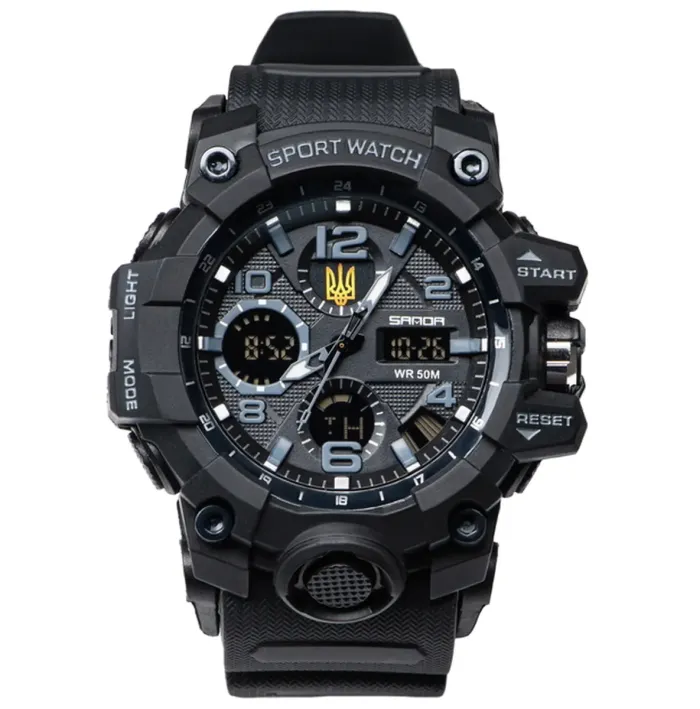 Чоловічий водостійкий спортивний тактичний годинник Sanda Peremoga - зображення 2