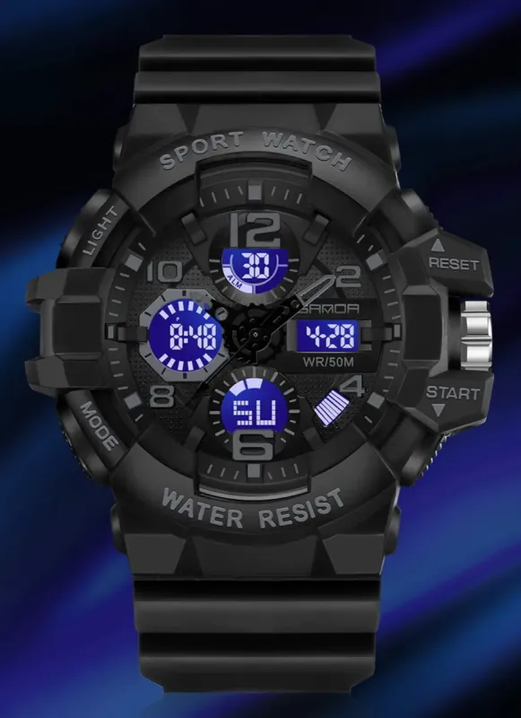 Чоловічий спортивний водостійкий тактичний годинник Sanda River - зображення 9