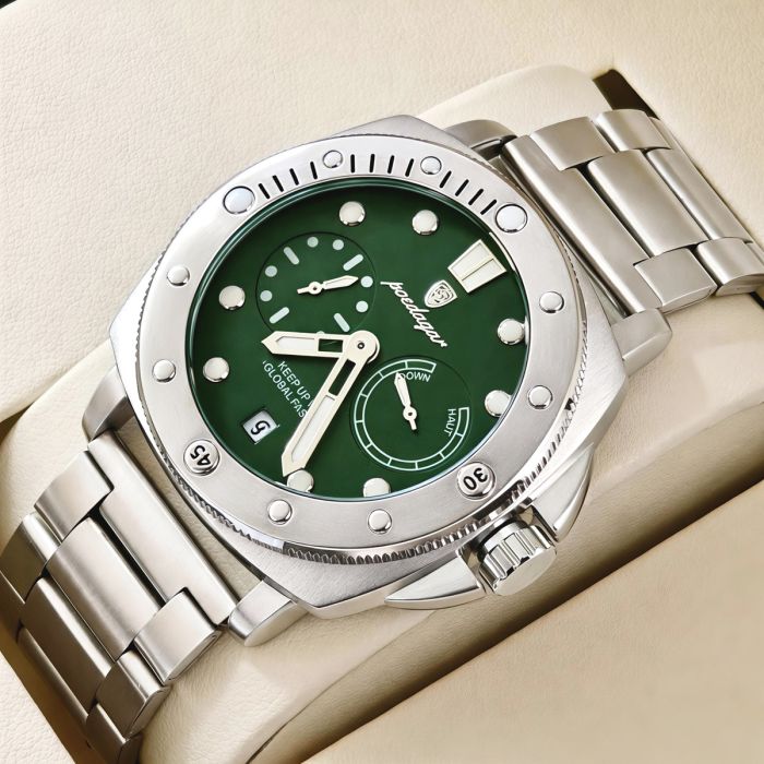 Чоловічий годинник Poedagar Select Silver Metal, 2 ремінці - зображення 2