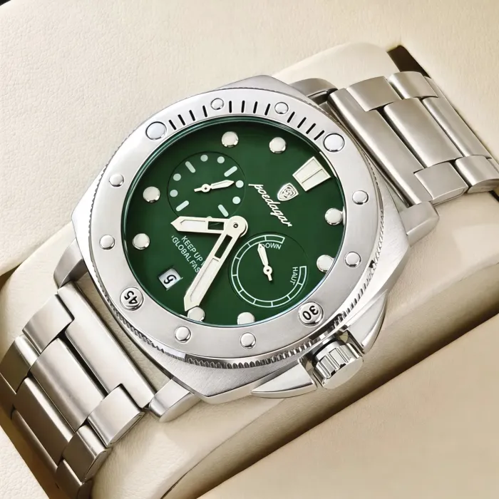 Чоловічий годинник Poedagar Select Silver Metal, 2 ремінці - зображення 2