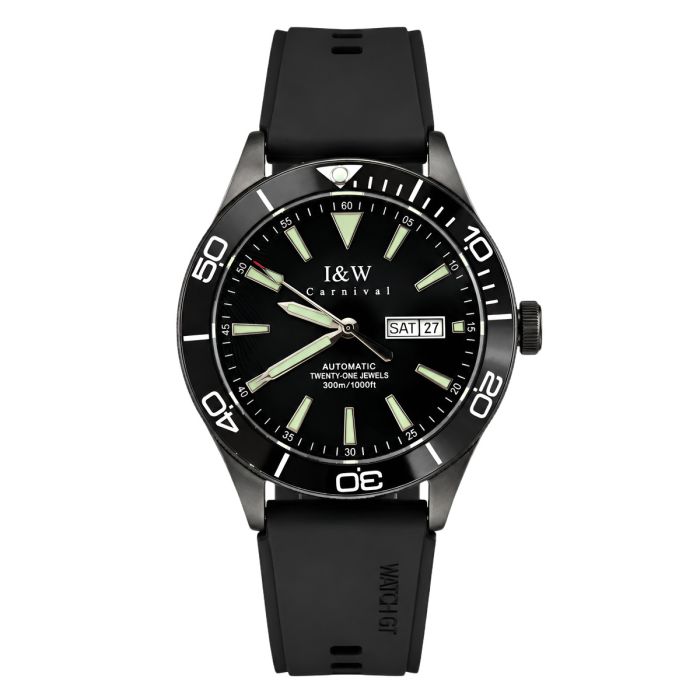 Чоловічий механічний годинник Carnival Shark Sport Black 10 Bar - изображение 2