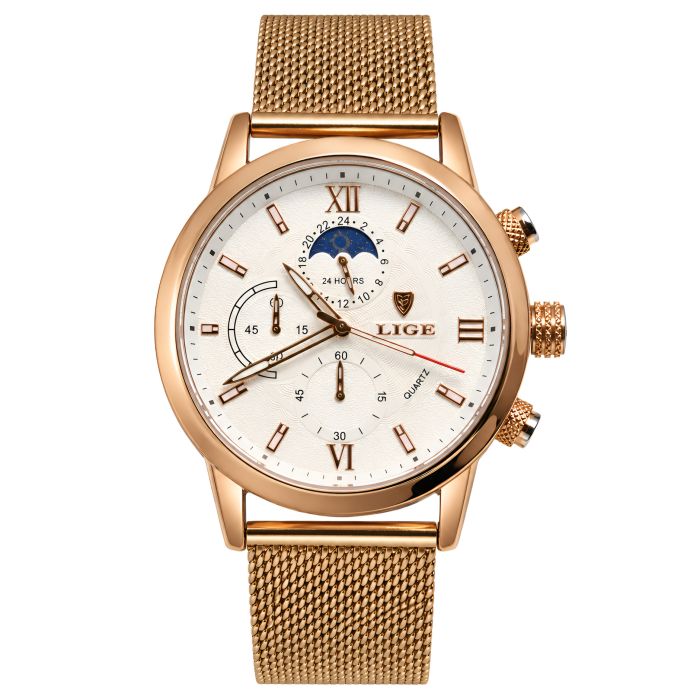 Чоловічий годинник Lige Signature Gold - изображение 2