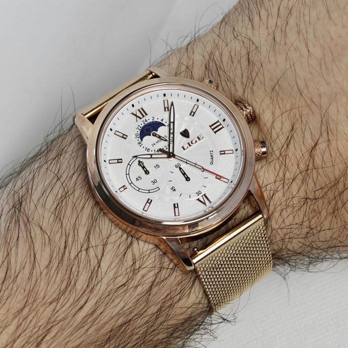 Чоловічий годинник Lige Signature Gold - изображение 3