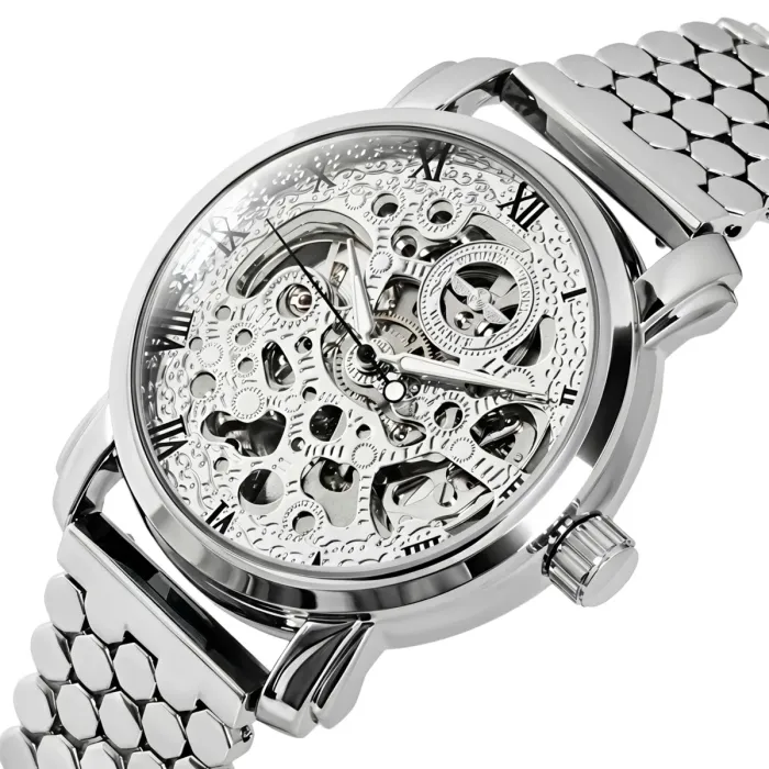 Чоловічий механічний годинник Winner Silver Grain, 2 ремінці - зображення 1