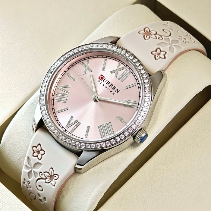 Жіночий годинник Curren Silvia Beige Flower, 2 ремінці - изображение 2