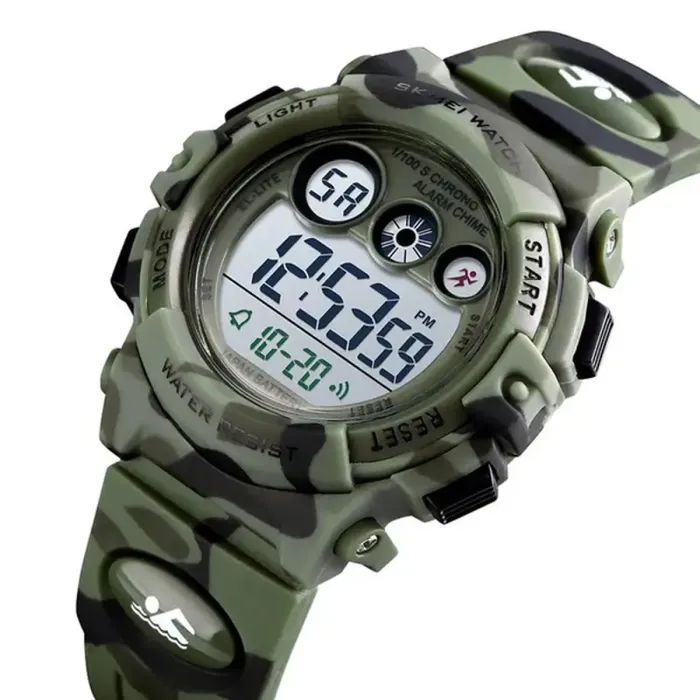 Чоловічий водостійкий спортивний тактичний годинник Skmei Kids KamoGreen - зображення 1
