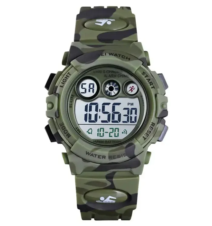 Чоловічий водостійкий спортивний тактичний годинник Skmei Kids KamoGreen - зображення 4