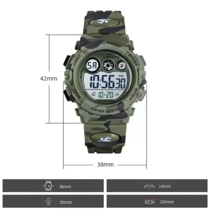 Чоловічий водостійкий спортивний тактичний годинник Skmei Kids KamoGreen - зображення 8