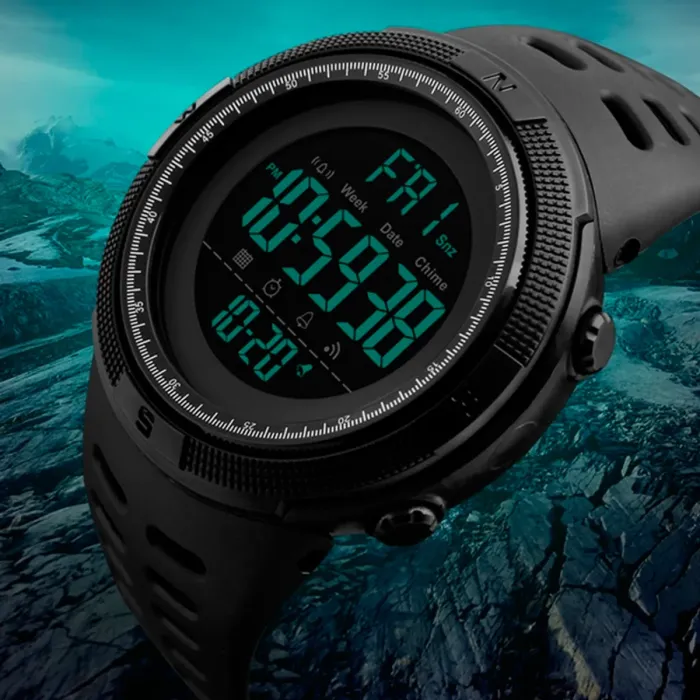 Чоловічий спортивний кварцовий годинник Skmei Amigo Black 1267 - зображення 4