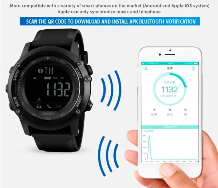 Чоловічий спортивний водостійкий годинник Skmei Dynamic 1321 - зображення 6