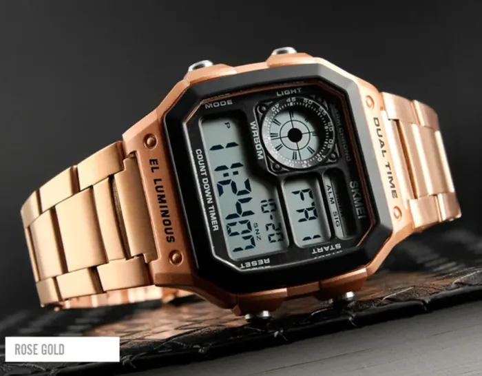 Чоловічий спортивний водостійкий годинник Skmei Ripple RoseGold 1335 - зображення 6
