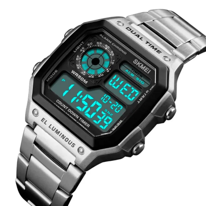 Мужские спортивные водостойкие часы Skmei Ripple Silver 1335S - зображення 1