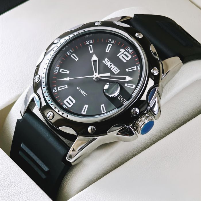 Чоловічий спортивний годинник Skmei Robby Elastic Black, 2 ремінці - зображення 7