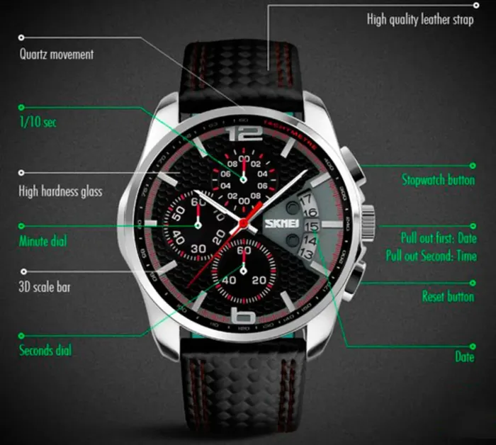 Чоловічі годинники Skmei Spider 9106 - зображення 7