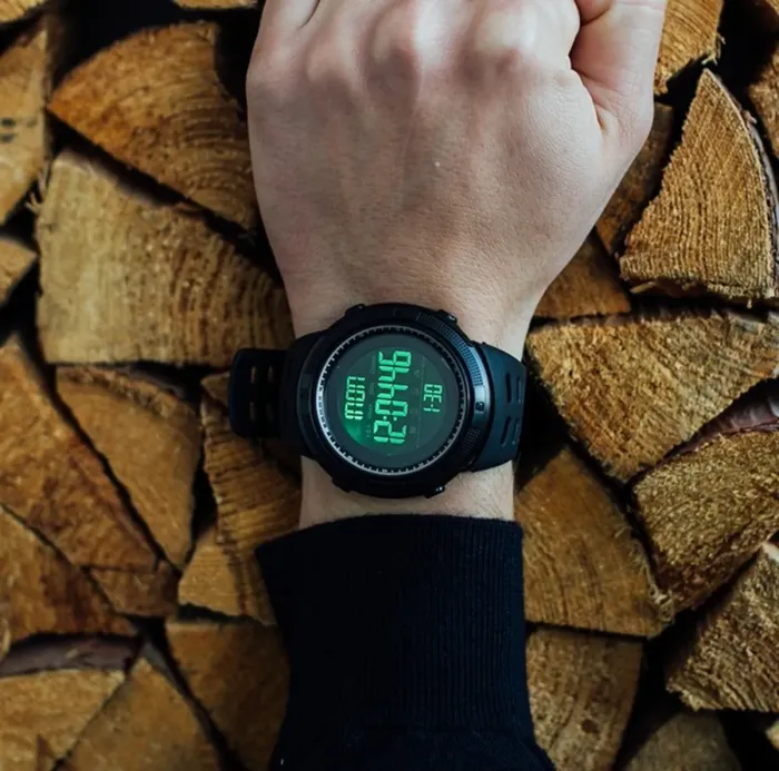 Чоловічий спортивний кварцовий годинник Skmei Amigo Black 1267 - зображення 9