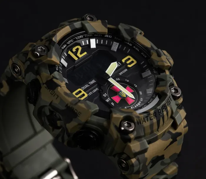 Чоловічий водостійкий спортивний тактичний годинник Skmei Brave ЗСУ - зображення 9