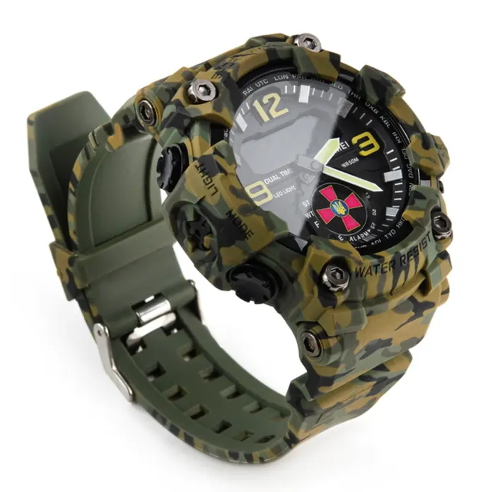 Чоловічий водостійкий спортивний тактичний годинник Skmei Brave ЗСУ - зображення 10
