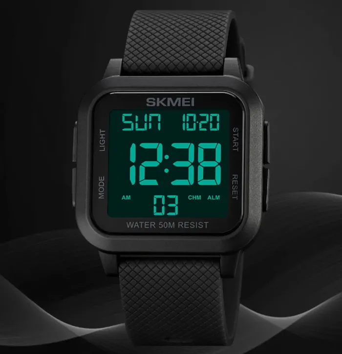 Чоловічий спортивний водостійкий тактичний годинник Skmei Chess Black - зображення 3