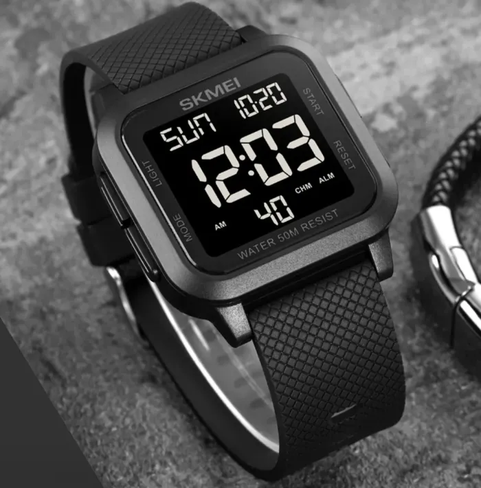 Чоловічий спортивний водостійкий тактичний годинник Skmei Chess Black - зображення 4